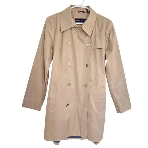 Tommy Hilfiger Women's Trench Jacket Coats, Color: Tan brown, Size Large - Picture 4 of 9